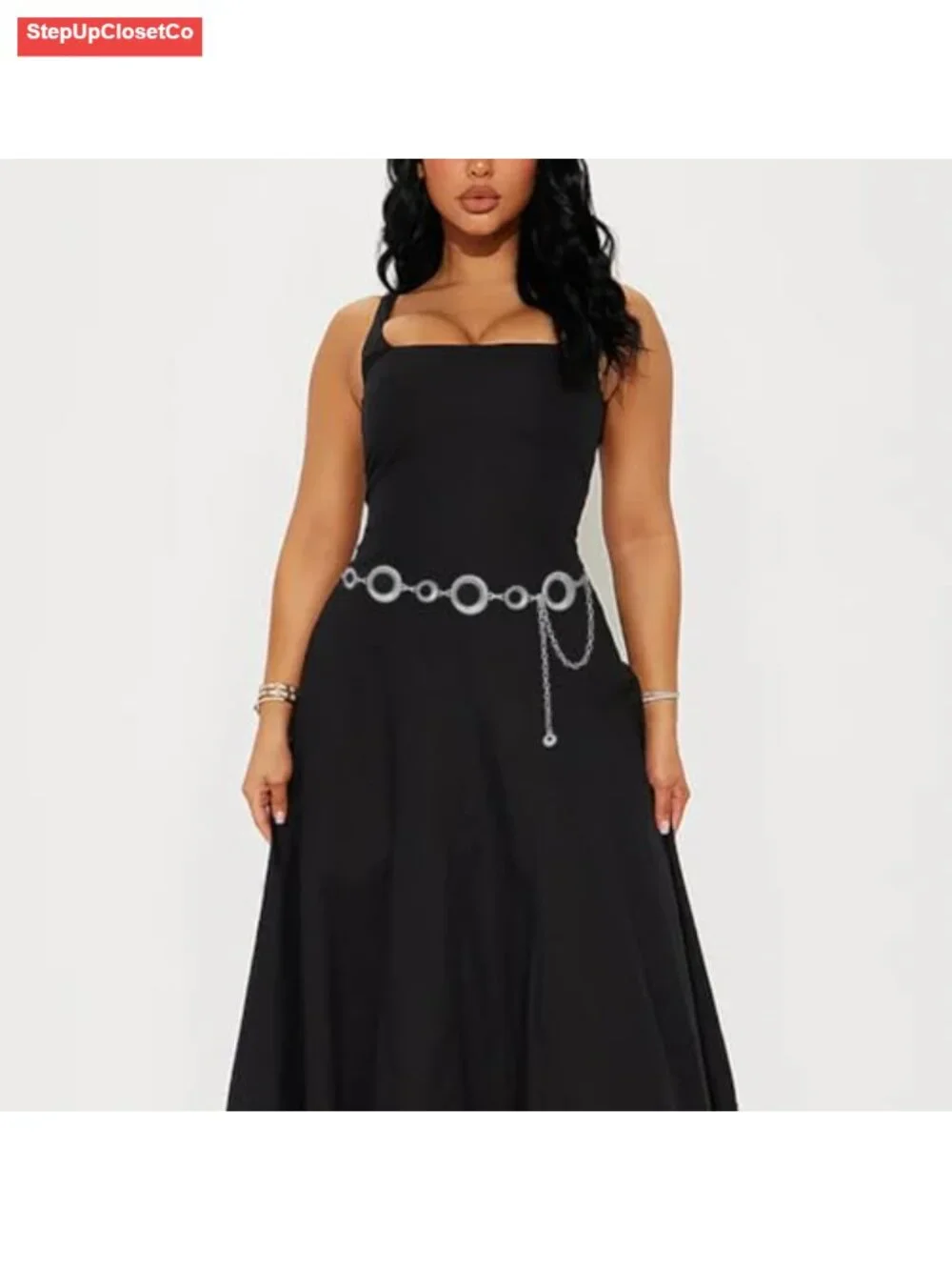 Metal Waist Chain Belt for Women Chunky Belts for Dresses